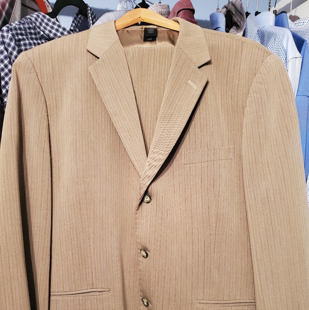 two piece pinstripe suit